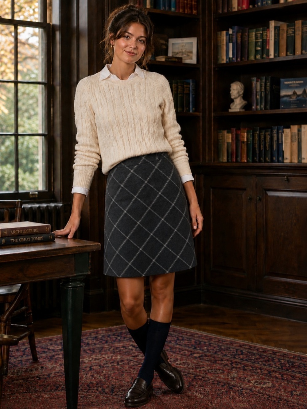 Vintage Gianni lined 100% wool plaid A line skirt